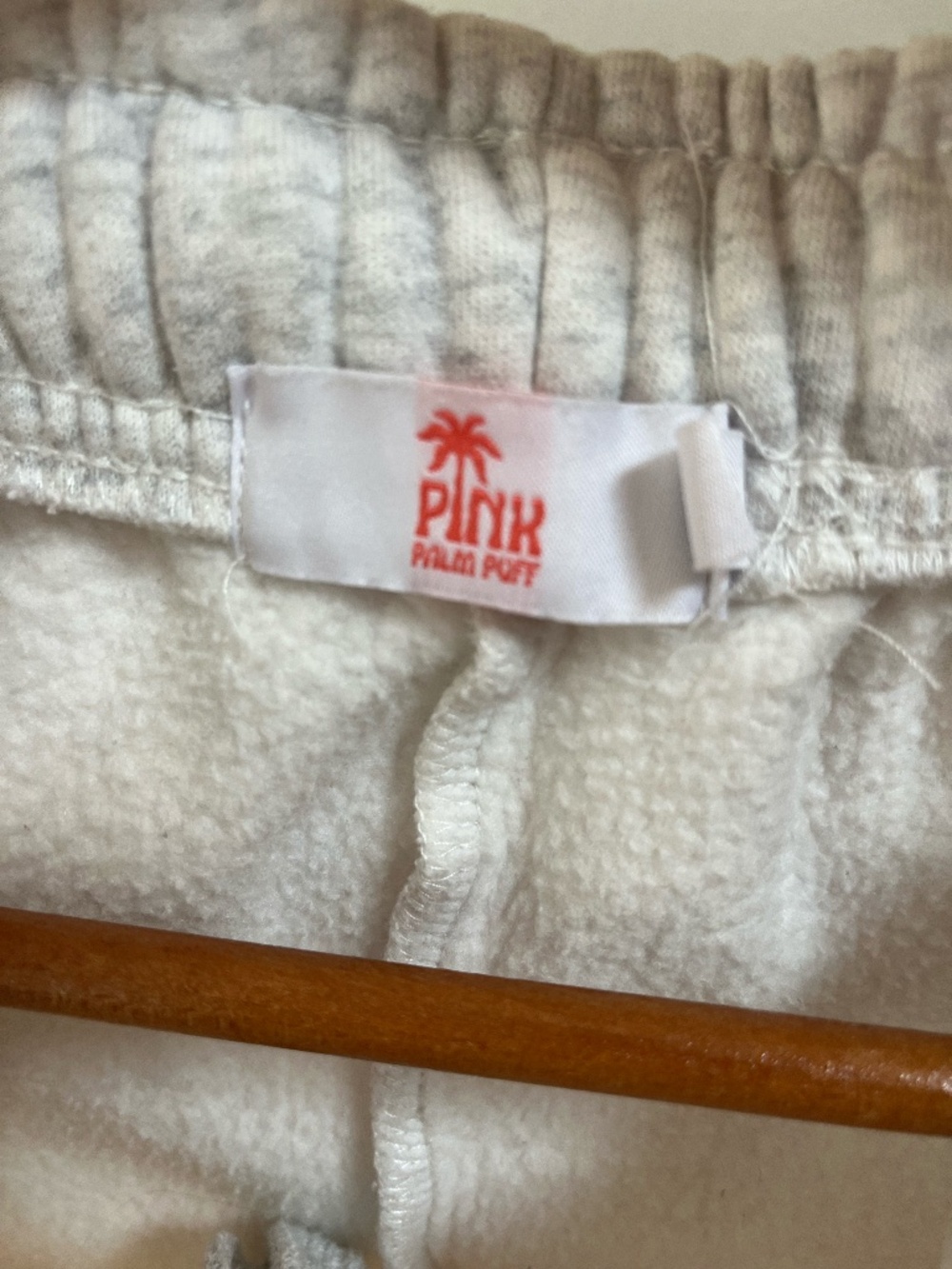 Pink Palm Puff Gray Sweatpants XS short